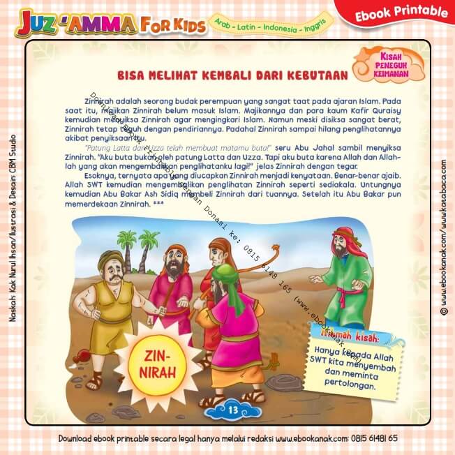 Download Ebook Printable Juz Amma for Kids, Bisa Melihat Kembali dari Kebutaan