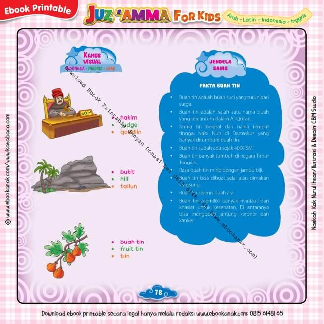 Download Ebook Printable Juz Amma for Kids, Fakta Buah Tin