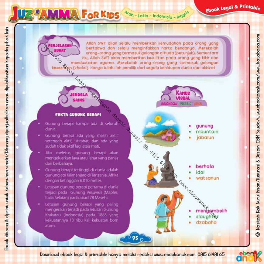 Download Ebook Printable Juz Amma for Kids, Fakta Gunung Berapi