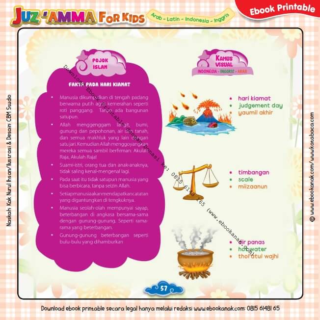 Download Ebook Printable Juz Amma for Kids, Fakta pada Hari Kiamat