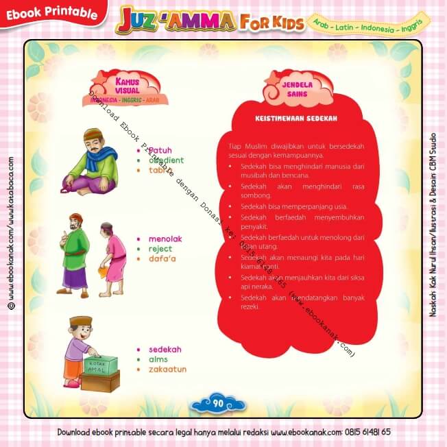 Download Ebook Printable Juz Amma for Kids, Keistimewaan Sedekah