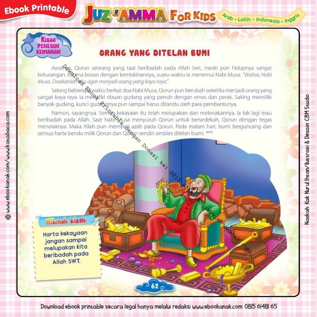 Download Ebook Printable Juz Amma for Kids, Orang yang Ditelan Bumi