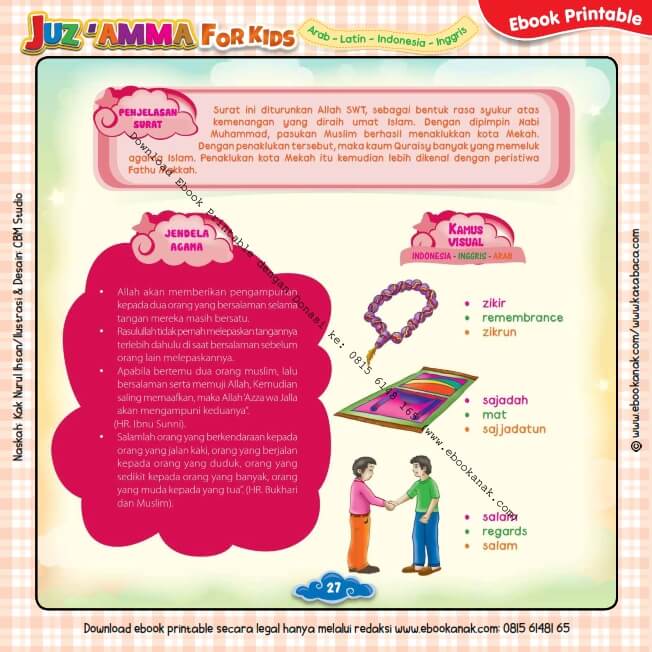 Download Ebook Printable Juz Amma for Kids, Penjelasan Surat Al-Nashr