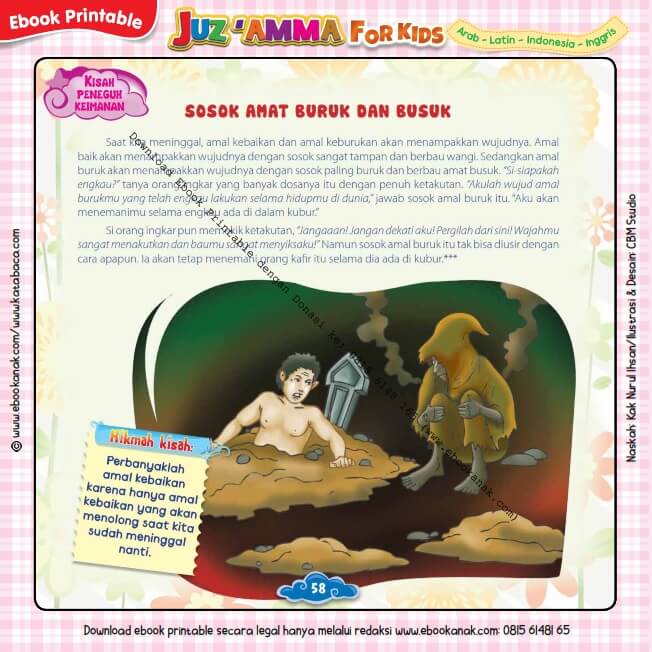 Download Ebook Printable Juz Amma for Kids, Sosok amat Buruk dan Busuk