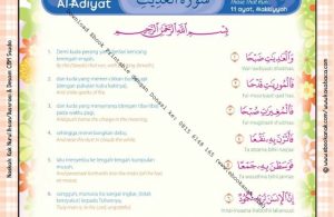 Download Ebook Printable Juz Amma for Kids, Surat ke-100 Al-'Adiyat