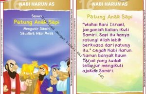 Download Kartu Kuartet Printable Kisah 25 Nabi dan Rasul, Nabi Harun dan Patung Anak Sapi (63)