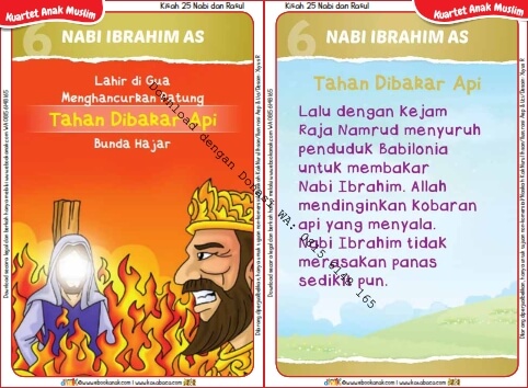 Download Kartu Kuartet Printable Kisah 25 Nabi dan Rasul, Nabi Ibrahim Tahan Dibakar Api (24)