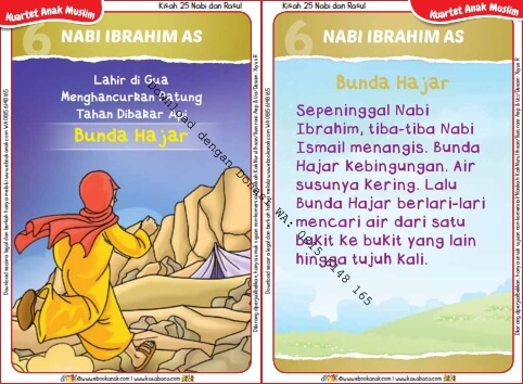 Download Kartu Kuartet Printable Kisah 25 Nabi dan Rasul, Nabi Ibrahim dan Bunda Hajar (25)