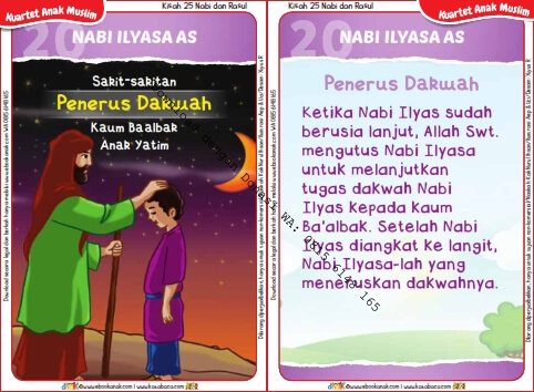 Download Kartu Kuartet Printable Kisah 25 Nabi dan Rasul, Nabi Ilyasa Penerus Dakwah (79)