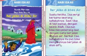 Download Kartu Kuartet Printable Kisah 25 Nabi dan Rasul, Nabi Isa Berjalan di Atas Air (96)