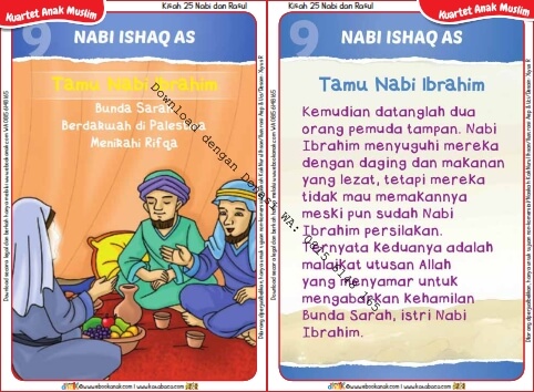 Download Kartu Kuartet Printable Kisah 25 Nabi dan Rasul, Nabi Ishaq dan Tamu Nabi Ibrahim (34)