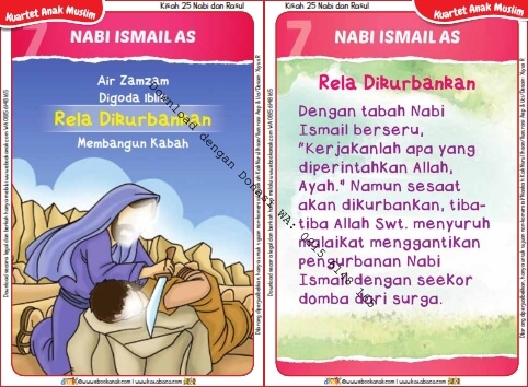 Download Kartu Kuartet Printable Kisah 25 Nabi dan Rasul, Nabi Ismail Rela Dikurbankan (28)