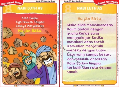 Download Kartu Kuartet Printable Kisah 25 Nabi dan Rasul, Nabi Luth dan Hujan Batu (33)