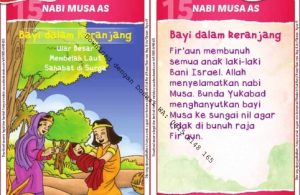 Download Kartu Kuartet Printable Kisah 25 Nabi dan Rasul, Nabi Musa dan Bayi dalam Keranjang (58)