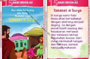 Download Kartu Kuartet Printable Kisah 25 Nabi dan Rasul, Nabi Musa dan Sahabat di Surga (61)