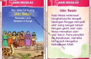 Download Kartu Kuartet Printable Kisah 25 Nabi dan Rasul, Nabi Musa dan Ular Besar (59)