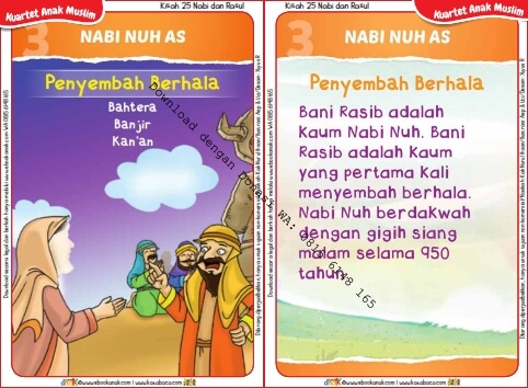 Download Kartu Kuartet Printable Kisah 25 Nabi dan Rasul, Nabi Nuh dan Penyembah Berhala (10)