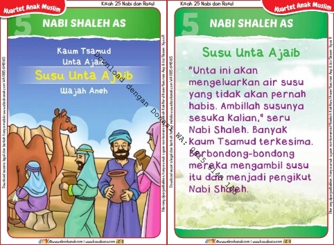 Download Kartu Kuartet Printable Kisah 25 Nabi dan Rasul, Nabi Shaleh dan Susu Unta Ajaib (20)