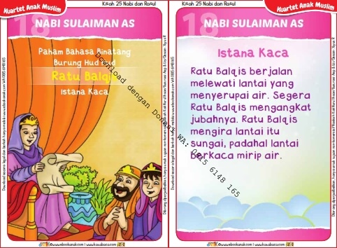 Download Kartu Kuartet Printable Kisah 25 Nabi dan Rasul, Nabi Sulaiman dan Istana Kaca (72)