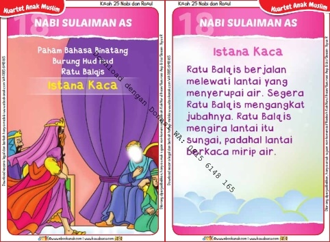 Download Kartu Kuartet Printable Kisah 25 Nabi dan Rasul, Nabi Sulaiman dan Istana Kaca (73)