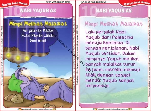 Download Kartu Kuartet Printable Kisah 25 Nabi dan Rasul, Nabi Yaqub Mimpi Melihat Malaikat (38)