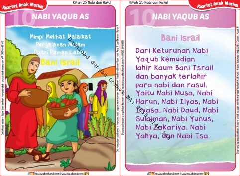 Download Kartu Kuartet Printable Kisah 25 Nabi dan Rasul, Nabi Yaqub dan Bani Israil (41)