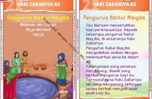 Download Kartu Kuartet Printable Kisah 25 Nabi dan Rasul, Nabi Zakariya Pengurus Baitul Maqdis (86)
