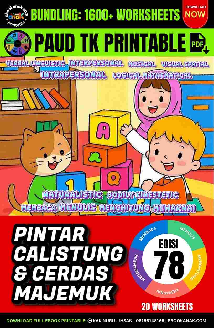 Download Worksheets Printable; Pintar Calistung dan Cerdas Majemuk Edisi 78_11zon