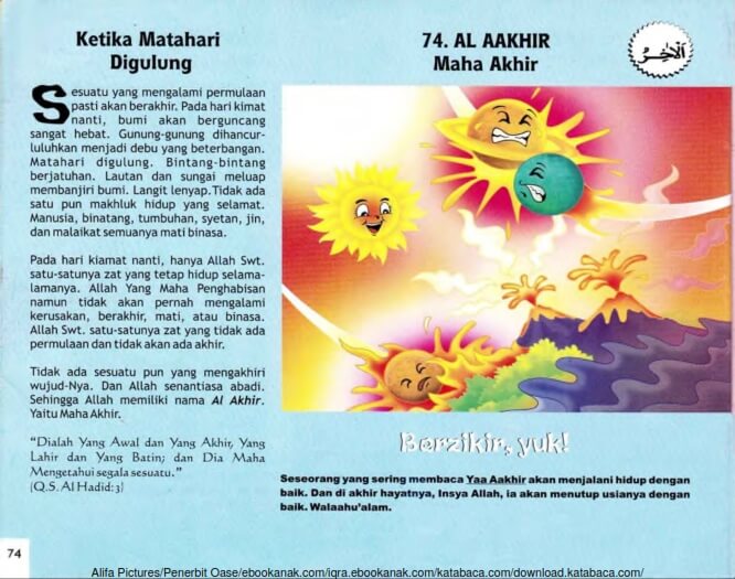 Ebook 99 Asmaul Husna for Kids, Al Aakhir, Ketika Matahari Digulung (76)