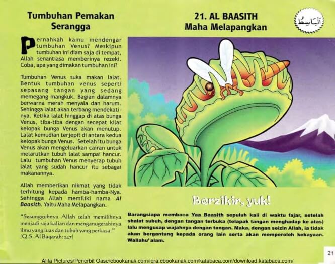 Ebook 99 Asmaul Husna for Kids Al Baasith, Tumbuhan Pemakan Serangga (23)