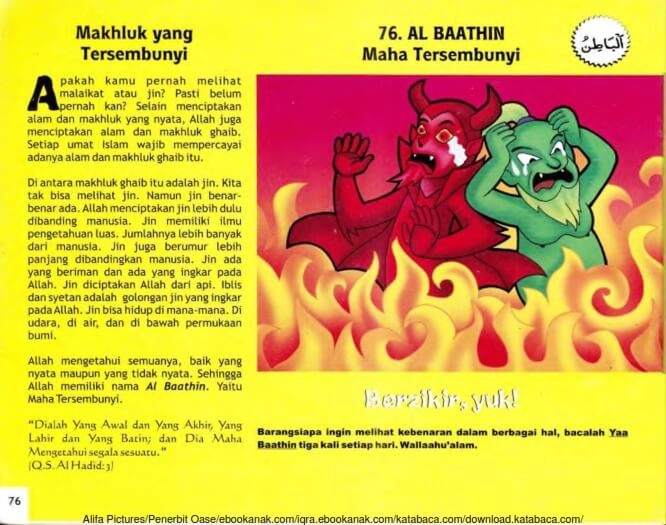Ebook 99 Asmaul Husna for Kids, Al Baathin, Makhluk yang Tersembunyi (78)