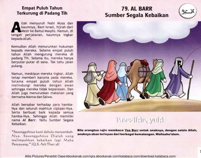 Ebook 99 Asmaul Husna for Kids, Al Barr, Empat Puluh Tahun Terkurung di Padang Tih (81)