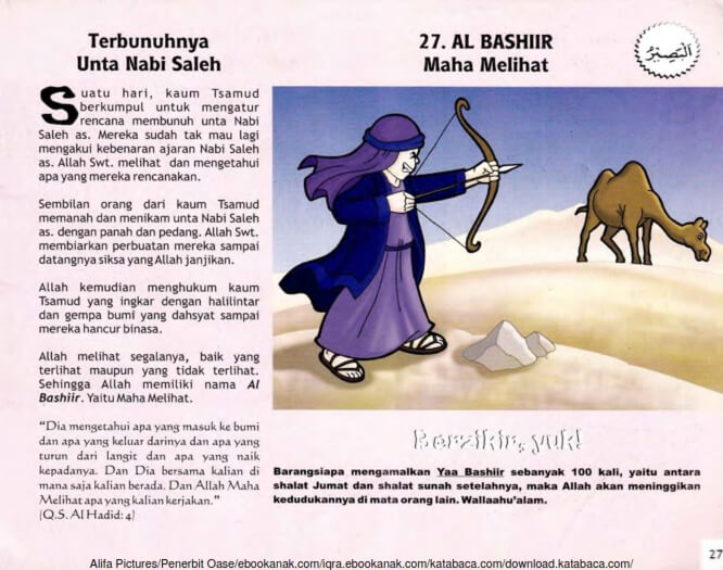 Ebook 99 Asmaul Husna for Kids Al Bashiir, terbunuhnya Unta Nabi Saleh (29)