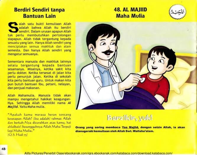 Ebook 99 Asmaul Husna for Kids, Al Majiid, Berdiri Sendiri tanpa Bantuan Lain (50)