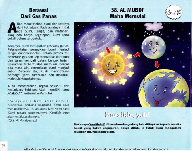 Ebook 99 Asmaul Husna for Kids, Al Mubdi', Berawal dari Gas Panas (60)