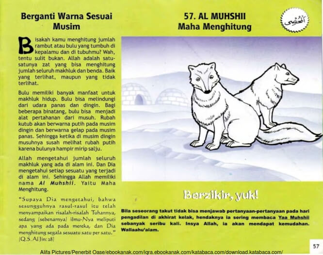 Ebook 99 Asmaul Husna for Kids, Al Muhshii, Berganti Warna Sesuai Musim (59)