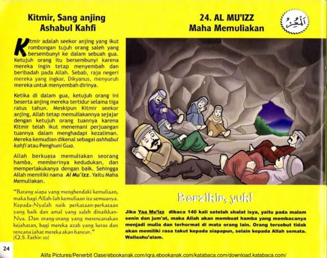 Ebook 99 Asmaul Husna for Kids Al Mu'izz, Kitmir Sang Anjing Ashabul Kahfi (26)