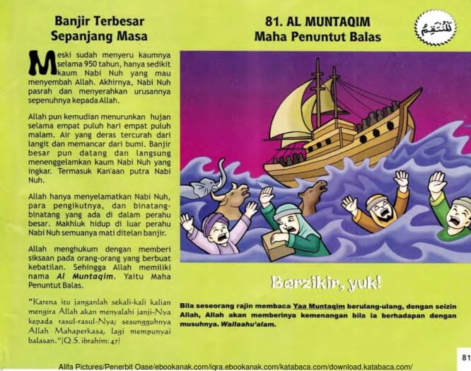 Ebook 99 Asmaul Husna for Kids, Al Muntaqim, Banjir Terbesar Sepanjang Masa (83)