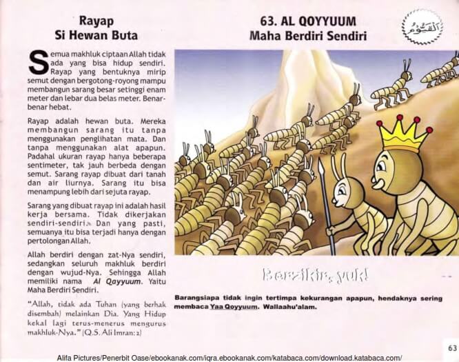 Ebook 99 Asmaul Husna for Kids, Al Qoyyuum, Rayap Si Hewan Buta (65)