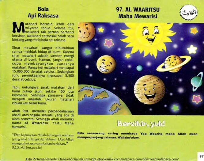 Ebook 99 Asmaul Husna for Kids, Al Waaritsu, Bola Api Raksasa (99)