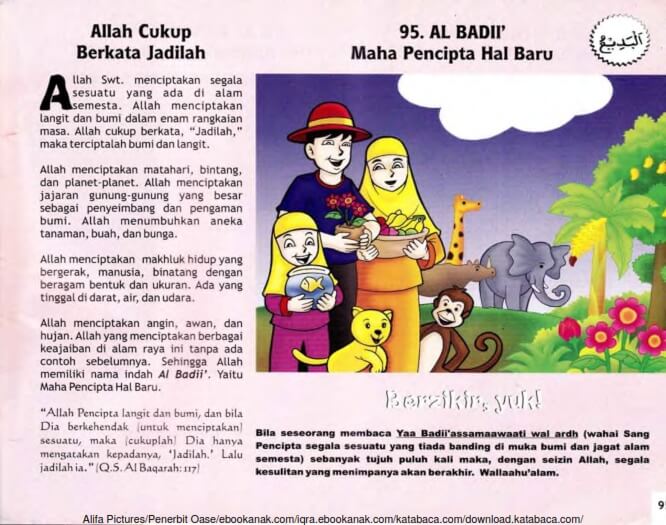 Ebook 99 Asmaul Husna for Kids, Al badii', Allah Cukup Berkata Jadilah (97)