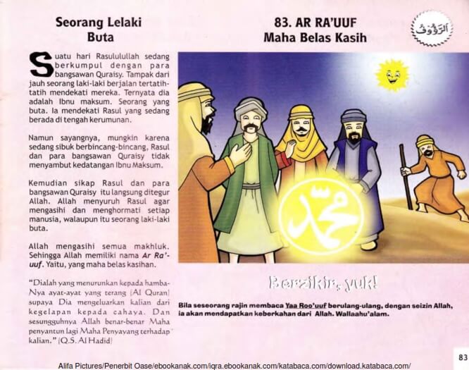 Ebook 99 Asmaul Husna for Kids, Ar Ra'uuf, Seorang Lelaki Buta (85)