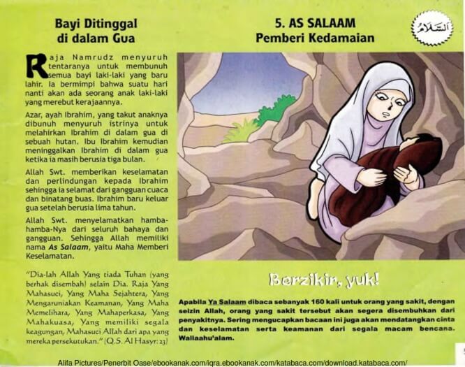 Ebook 99 Asmaul Husna for Kids As Salaam, Bayi Ditinggal di dalam Gua (7)