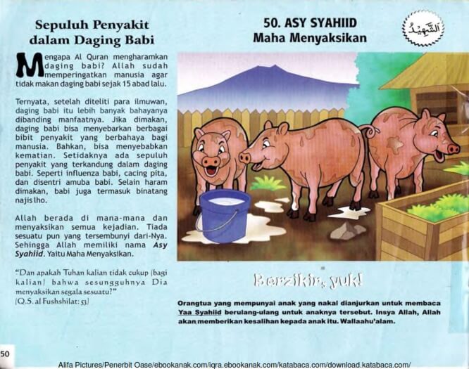 Ebook 99 Asmaul Husna for Kids, Asy Syahiid, Sepuluh Penyakit dalam Daging Babi (52)