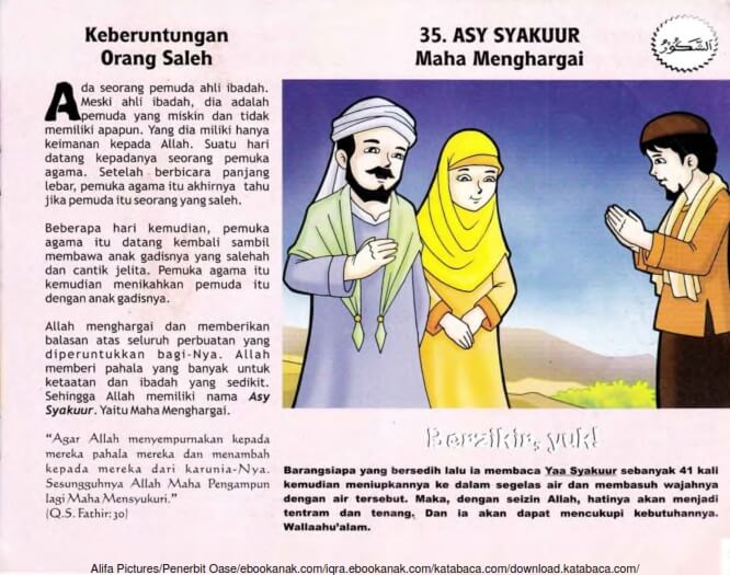 Ebook 99 Asmaul Husna for Kids, Asy Syakuur, Keberuntungan Orang Saleh (37)