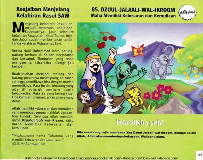 Ebook 99 Asmaul Husna for Kids, Dzuul Jalaali Wal Ikroom, Keajaiban Menjelang Kelahiran Rasul Saw (87)
