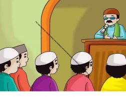 Gambar (16) Mendengarkan Khutbah Khatib Ketika Shalat Jumat