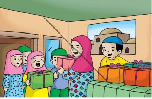 Gambar (22) Berbagi Bingkisan dan Makanan dengan Anak Yatim