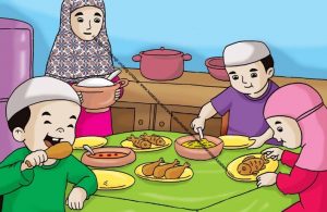 Gambar (33) Makan Siang Bersama Keluarga di Rumah