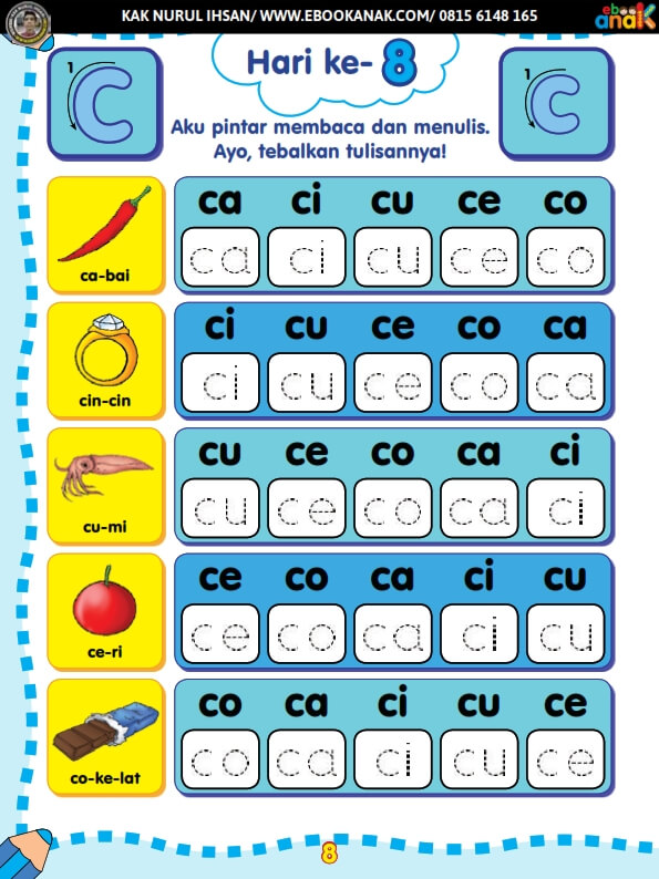 Hari Ke-8 Membaca Huruf Cc